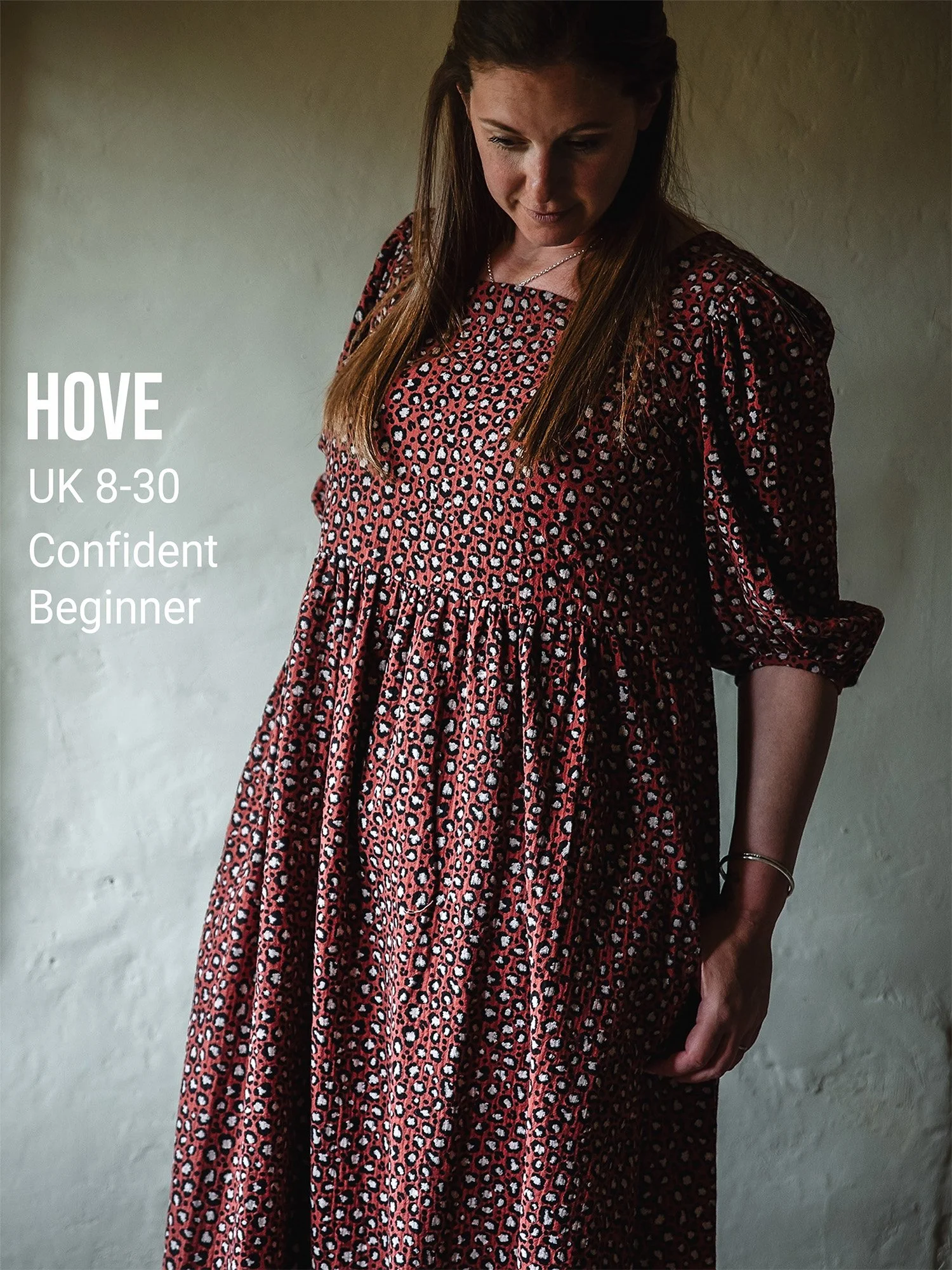 Hove Women's Dress Sewing Pattern, Sizes 8-30, with Puff Sleeves